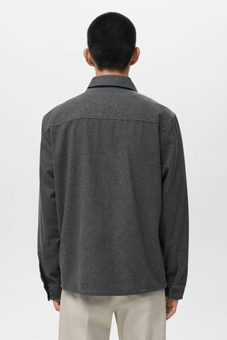 Surchemise laine poches - Gris