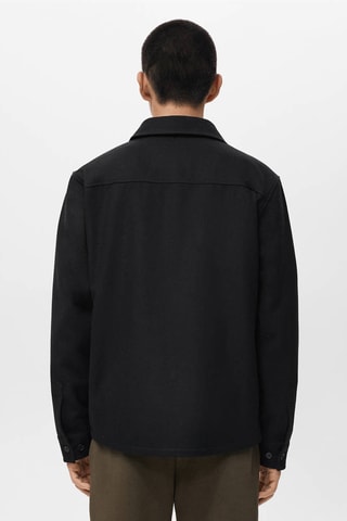 Surchemise laine poches - Noir
