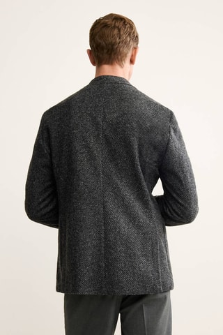 Veste laine mélangée slim-fit - Gris