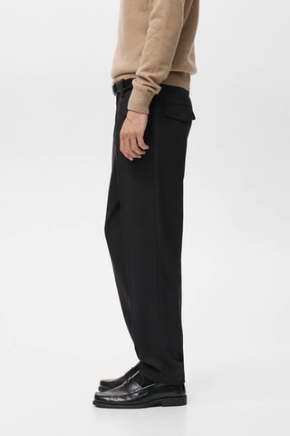 Pantalon regular-fit pinces - Noir