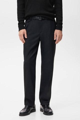 Pantalon droit fluide - Noir