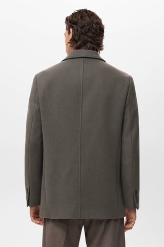 Manteau laine mélangée croisé - Vert