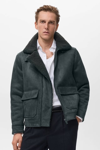 Veste double face intérieur moutonné - Gris