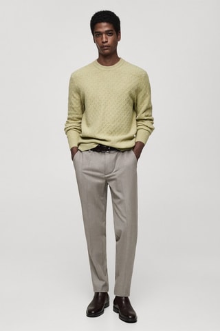 Pull-over maille tressée - Vert