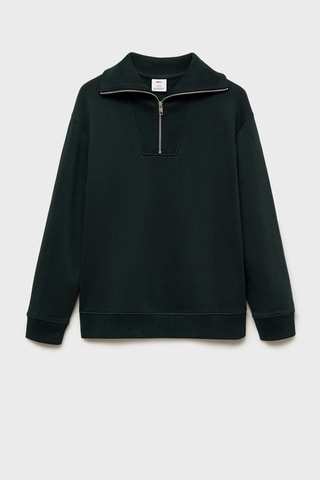 Sweat-shirt regular-fit col zippé - Vert