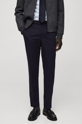 Pantalon flanelle regular-fit - Bleu