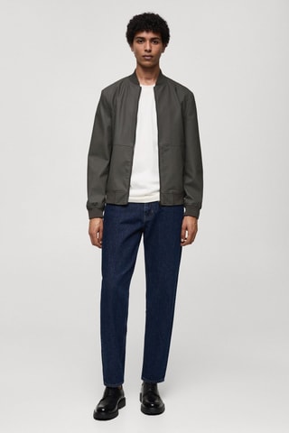 Veste bomber similicuir - Gris