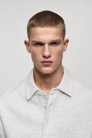 Sweat-shirt polo 100 % coton - Gris
