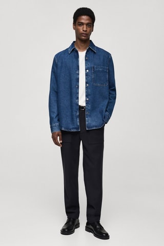 Surchemise denim poche - Bleu