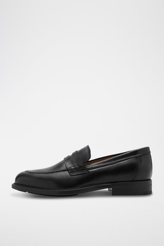 Mocassins cuir détail en forme de masque - Noir