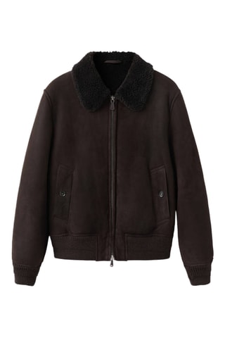 Blouson shearling 100% daim - Marron