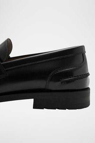 Mocassins cuir détail en forme de masque - Noir