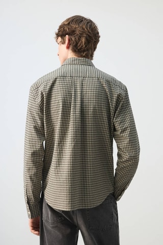 Chemise regular fit à carreaux en coton - Beige