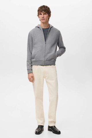 Sweat-shirt capuche texture - Gris