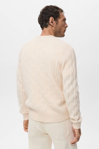 Pull en maille à torsades - Écru