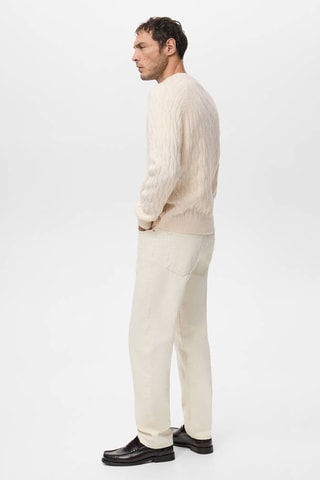 Pull en maille à torsades - Écru