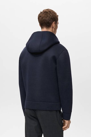 Sweat à zip effet néoprène - Bleu