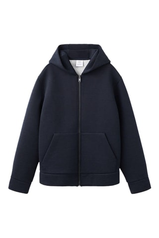 Sweat à zip effet néoprène - Bleu