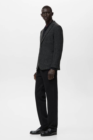 Veste laine mélangée slim-fit - Gris