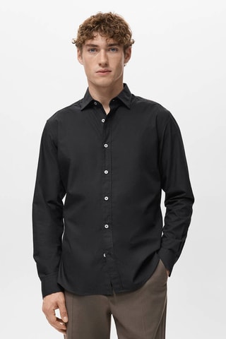 Chemise 100% coton regular-fit - Noir