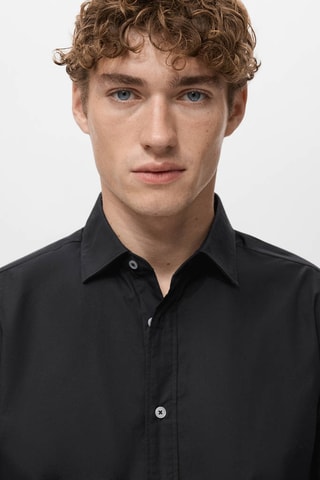 Chemise 100% coton regular-fit - Noir