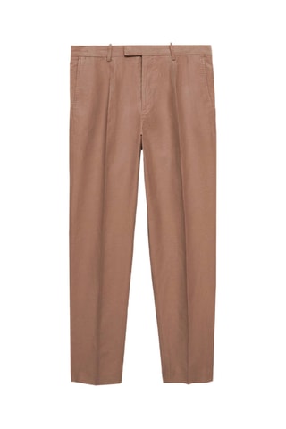 Pantalon costume slim-fit coton lin - Orange