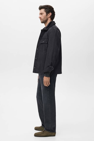 Blouson en jean poches - Noir