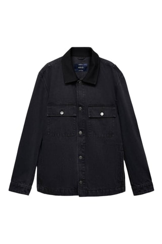 Blouson en jean poches - Noir