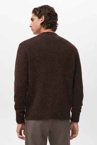 Cardigan maille laine mélangée - Marron
