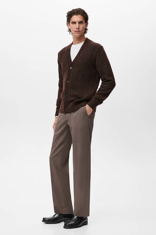 Cardigan maille laine mélangée - Marron