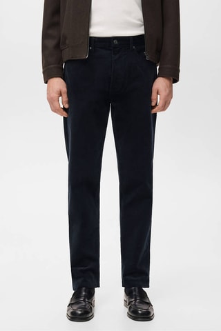 Pantalon velours côtelé regular-fit - Bleu