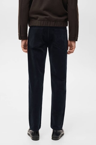 Pantalon velours côtelé regular-fit - Bleu