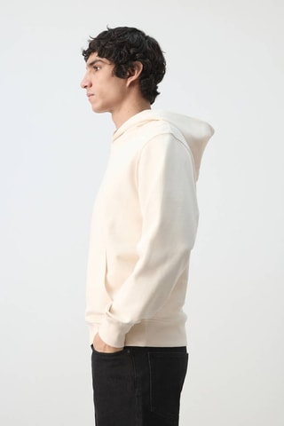 Sweat capuche 100% coton léger - Écru