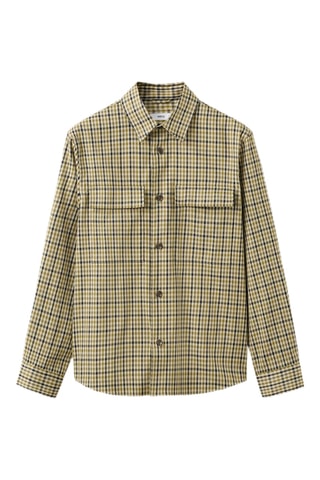 Veste boutons imprimé à carreaux - Vert
