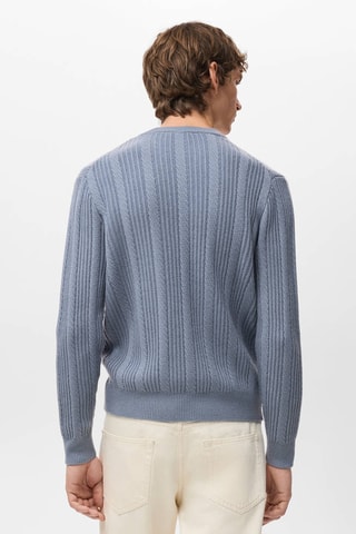 Pull-over maille structure - Bleu
