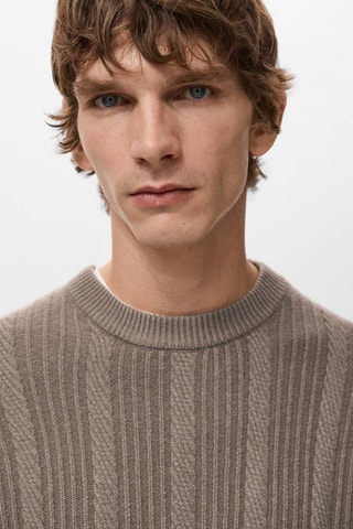 Pull-over maille structure - Gris