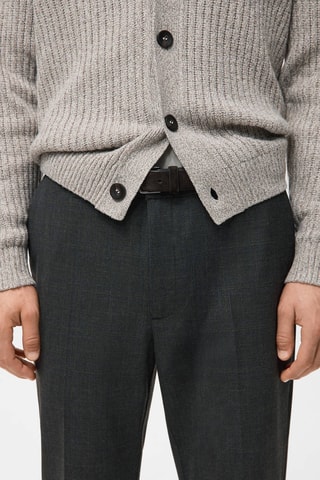 Pantalon regular-fit petits carreaux - Gris