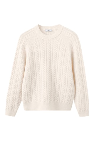 Pull-over maille tressée - Écru