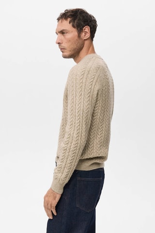 Pull-over maille tressée - Marron