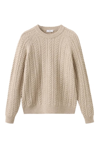 Pull-over maille tressée - Marron
