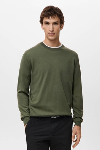 Pull 100% laine maille fine - Vert