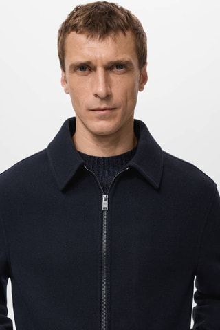 Veste en drap à fermeture éclair - Bleu