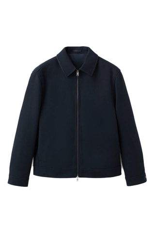 Veste en drap à fermeture éclair - Bleu