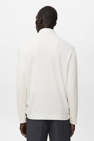 Pull-over polo maille regular-fit - Blanc