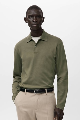 Pull-over polo maille regular-fit - Marron