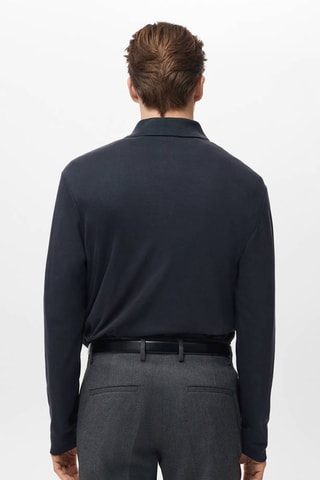 Pull-over polo maille regular-fit - Bleu