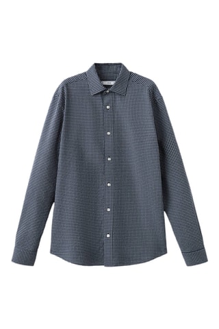 Chemise regular fit à carreaux en coton - Bleu