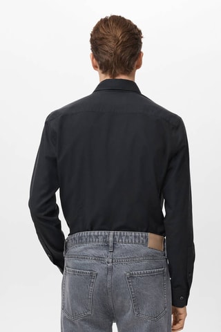 Chemise 100% coton slim-fit - Noir