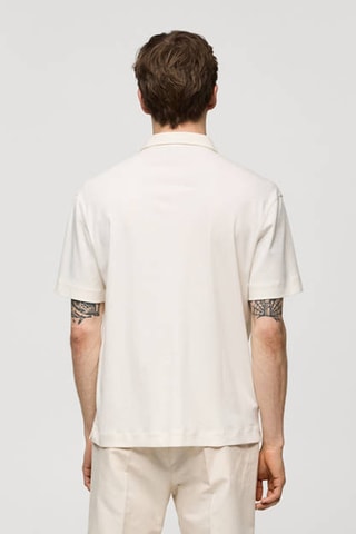 Polo slim-fit 100á% coton - Écru