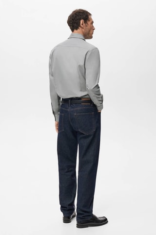 Chemise en coton lyocell slim-fit - Gris